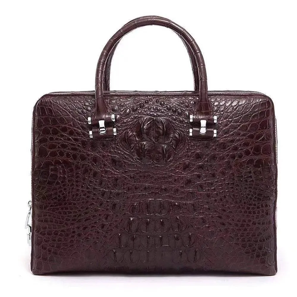 Men's Genuine Crocodile Briefcase,Business Bag And Laptop Handbag With Password Lock