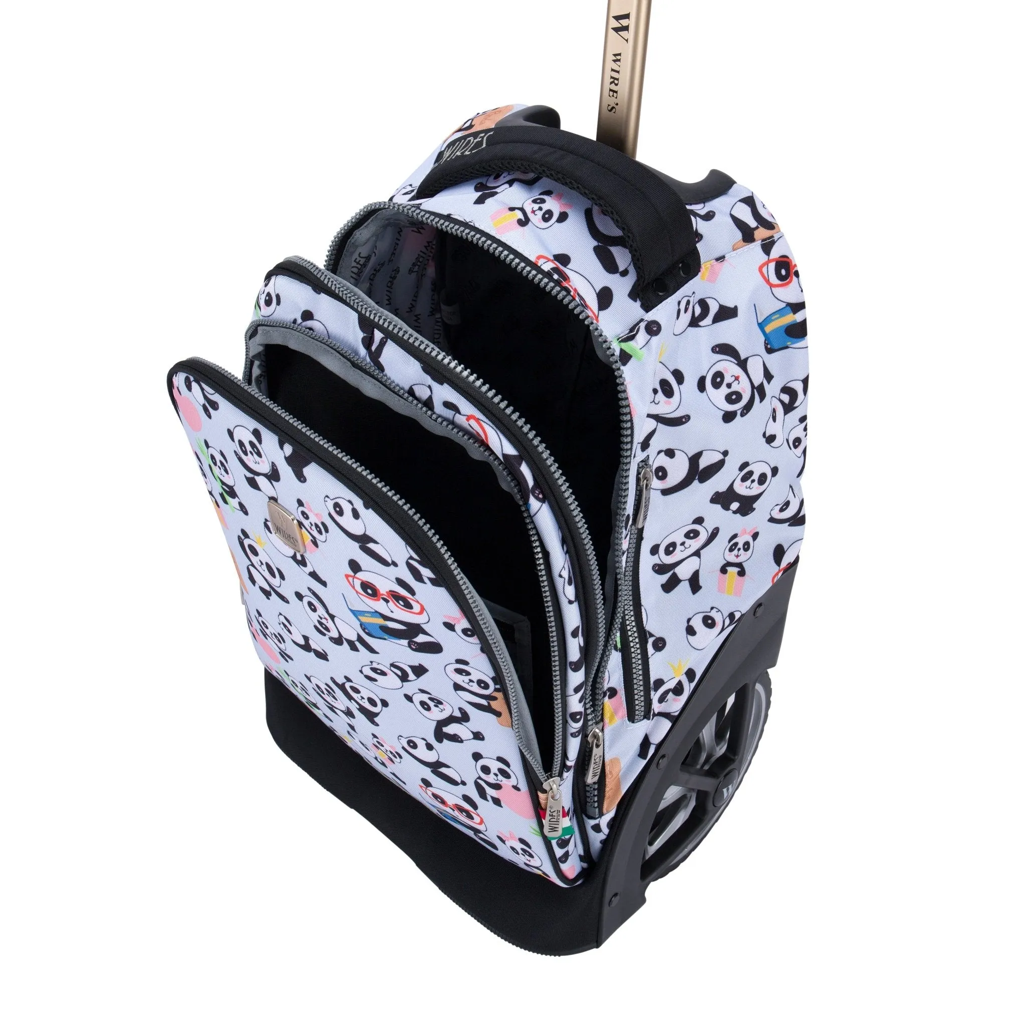 Mist Panda Big Wheel School Bag Trolley Set of 3 (Lunch Bag & Pencil Case)