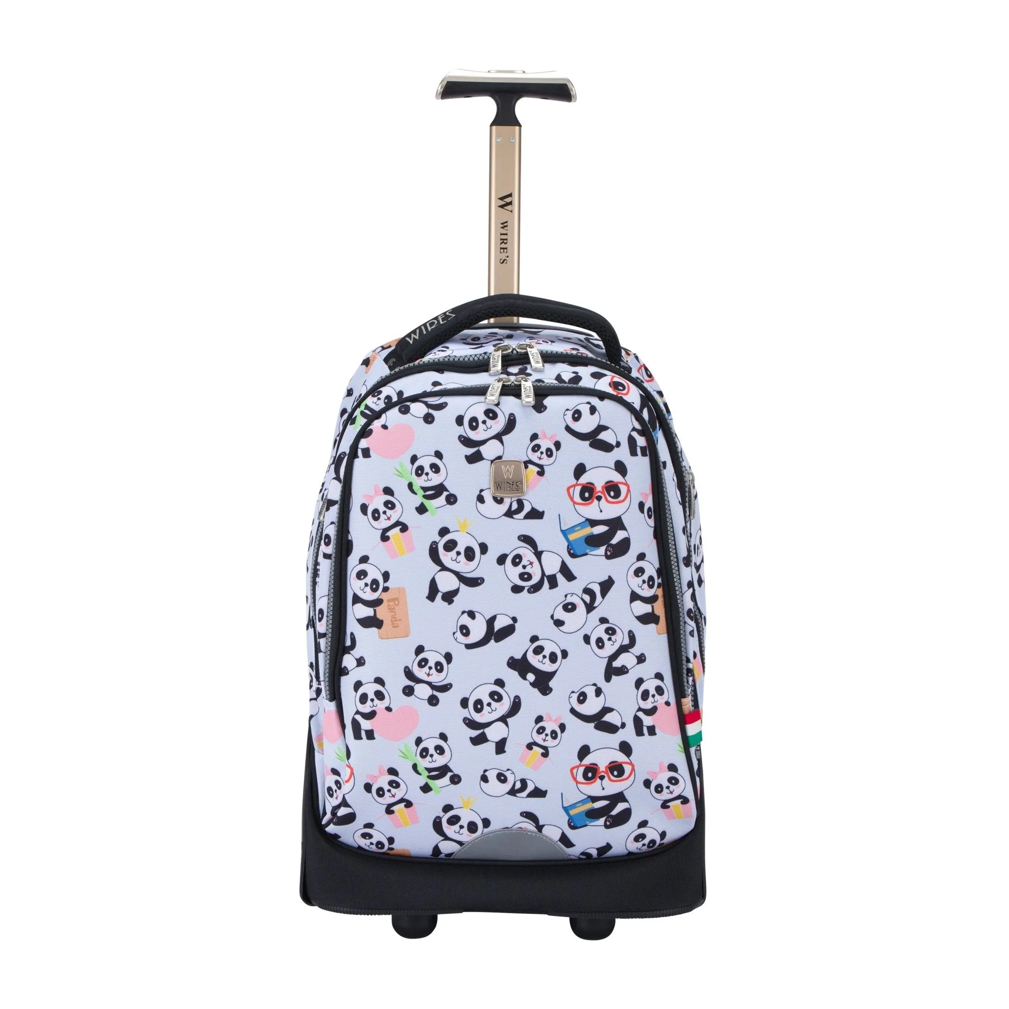 Mist Panda Big Wheel School Bag Trolley Set of 3 (Lunch Bag & Pencil Case)