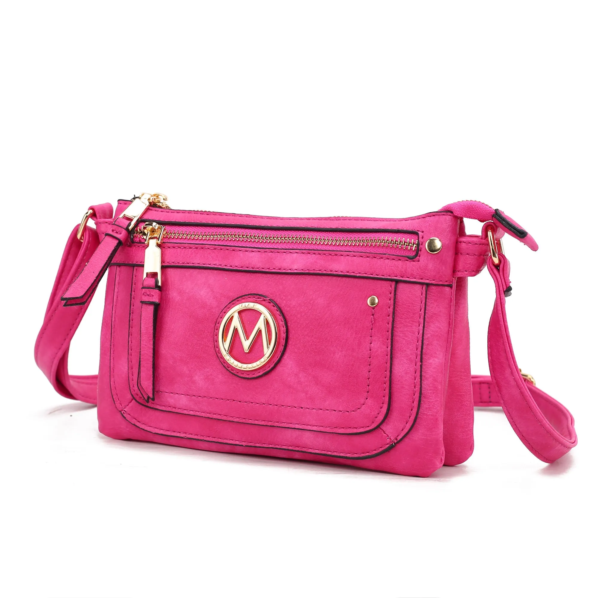 MKF Collection Elaina Multi Pocket Crossbody Handbag by Mia K