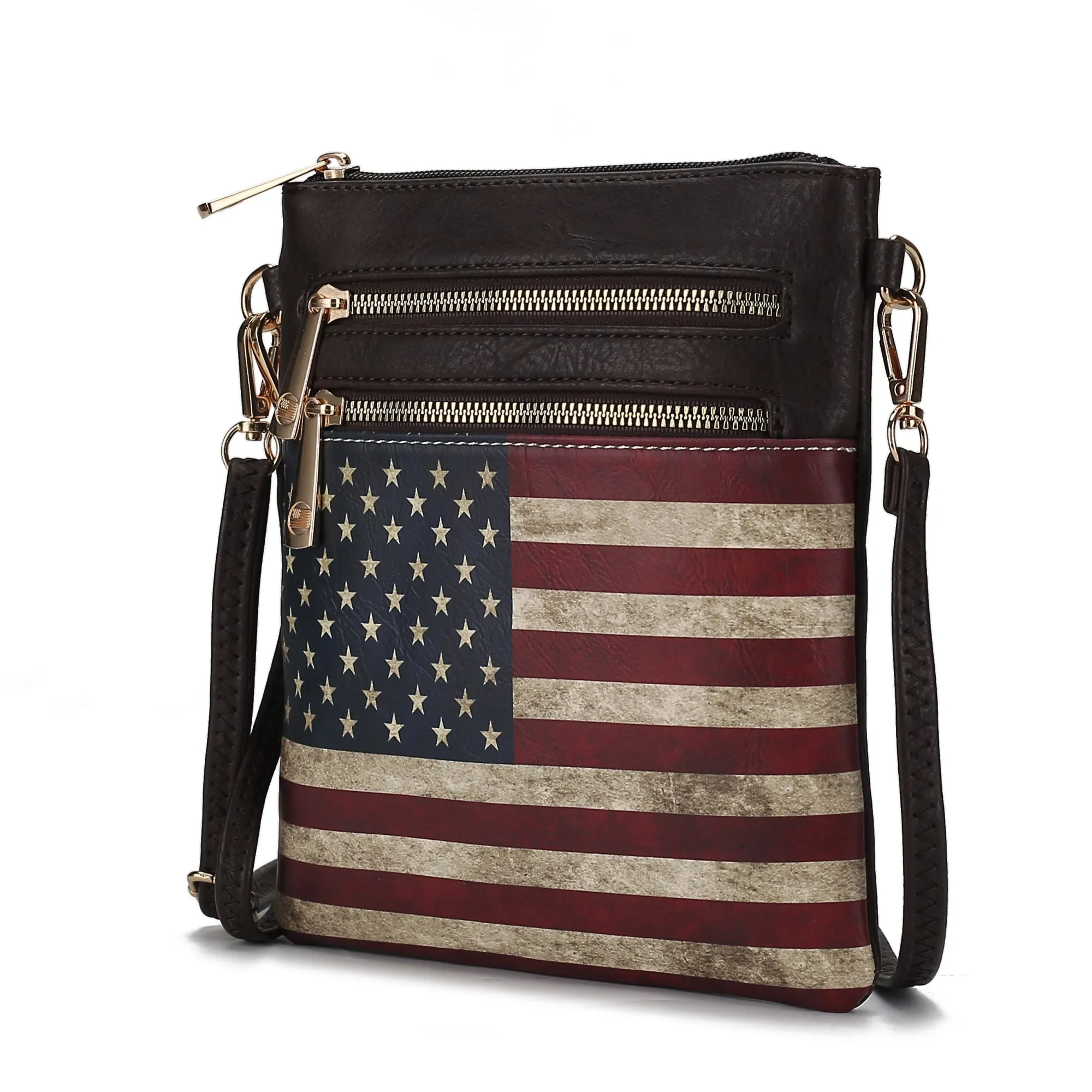 MKF Collection Genesis Printed Flag Vegan Leather Women Crossbody Bag by Mia k