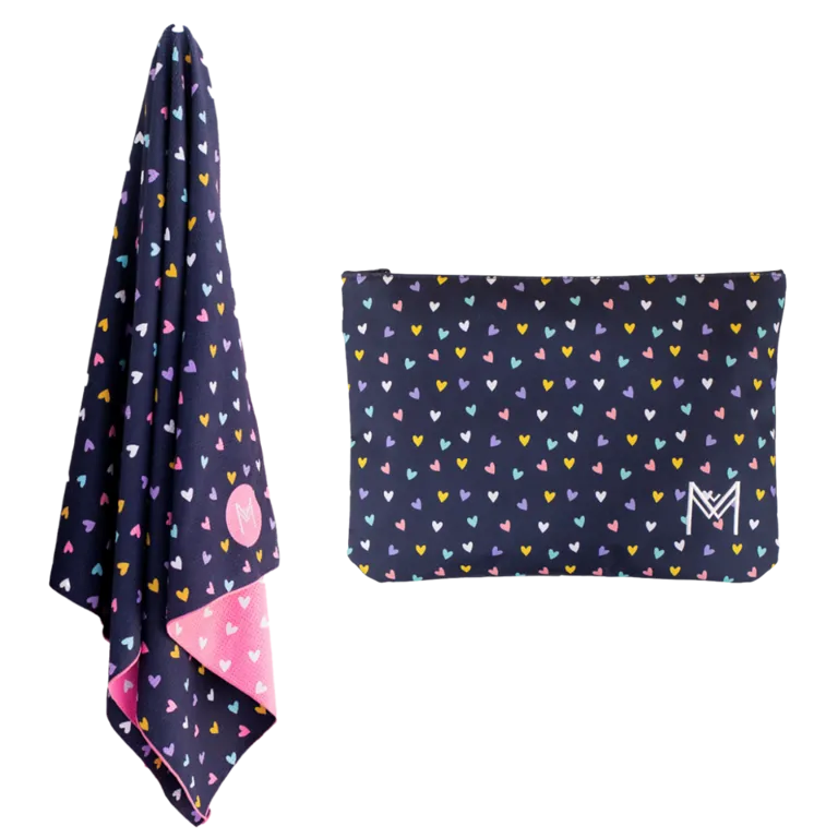 MontiiCo Beach Towel & Bag Set - Hearts