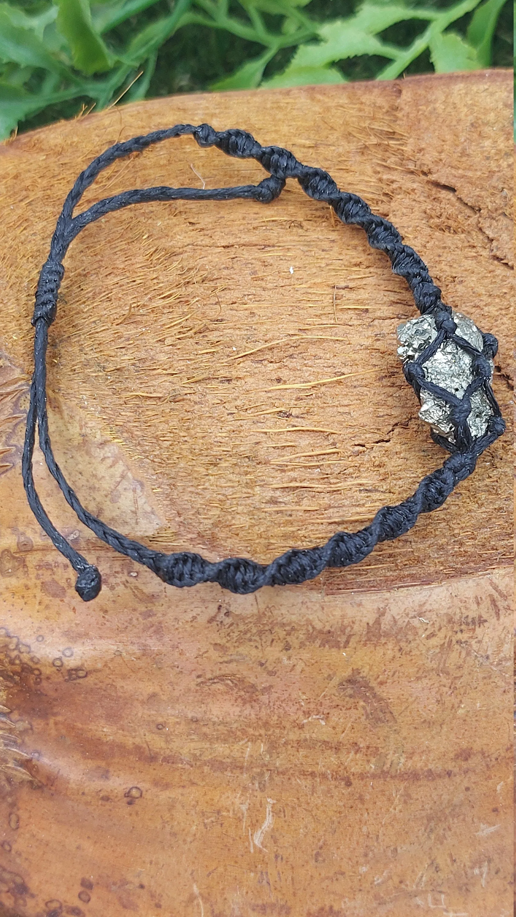 Natural Pyrite Handmade Wrap It Macrame Bracelet Healing Crystal Accessories Zodiac Mineral Stone