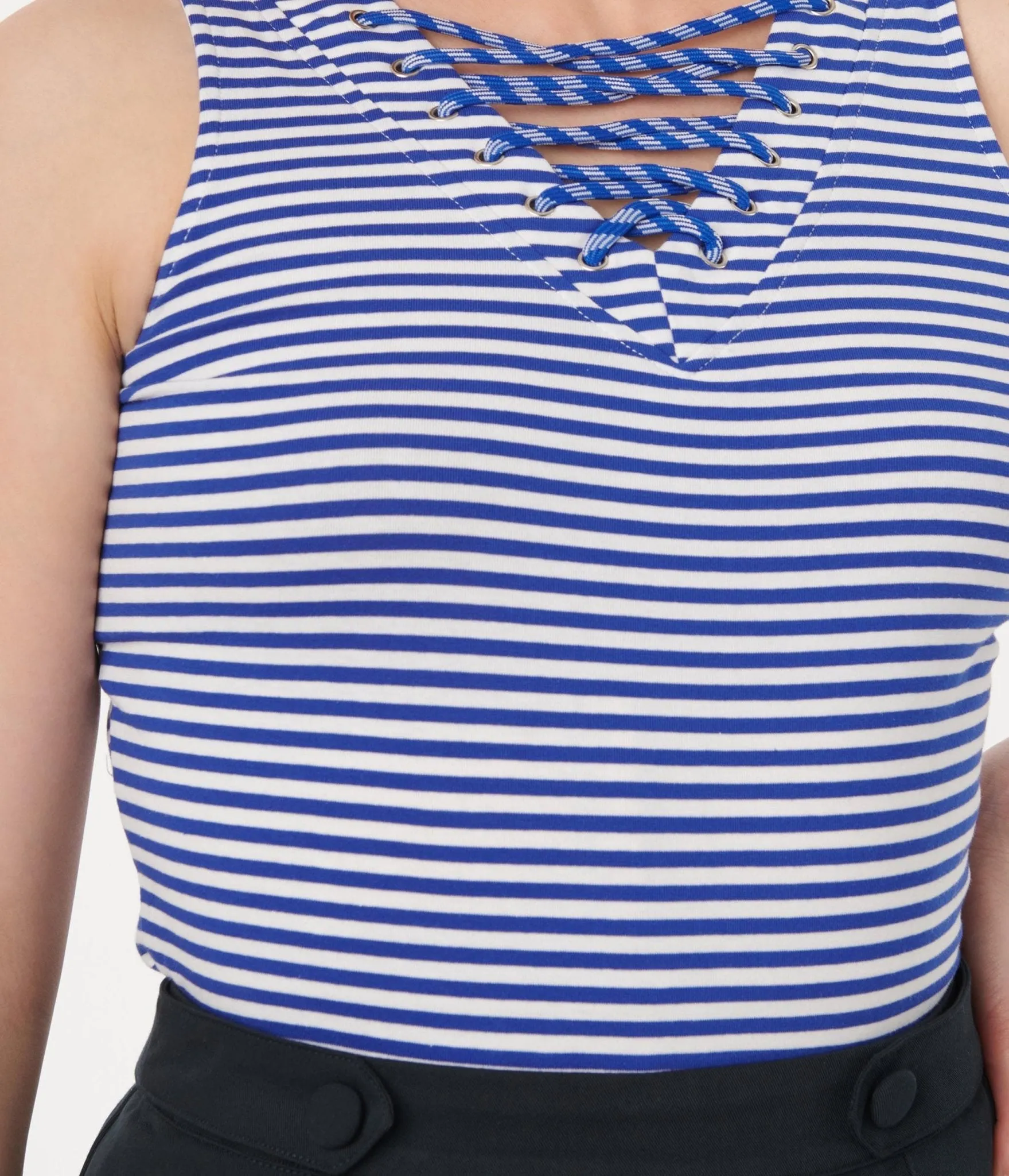 Navy & White Striped Set Sail Top