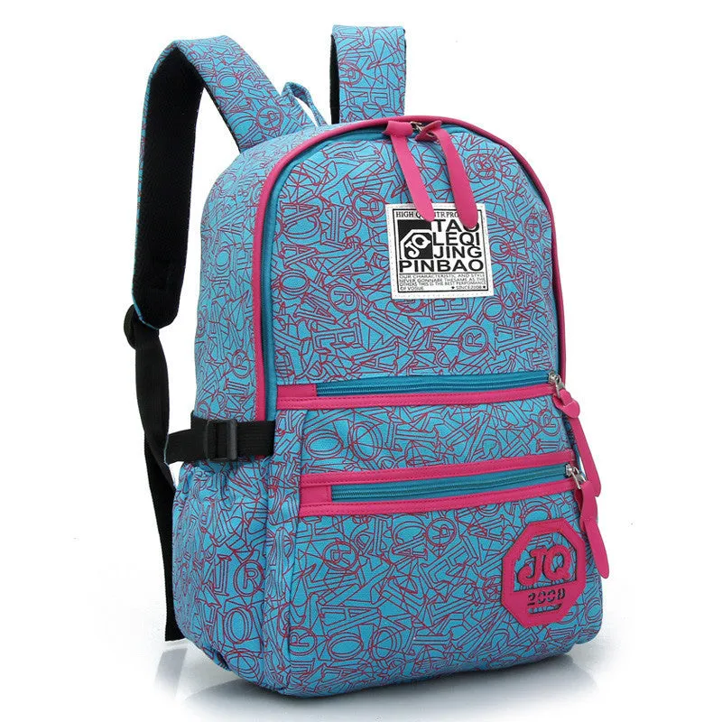 New Arrive Hot Selling Printing Women Backpack Canvas Material Students School Bag Children Hiking Backapcks