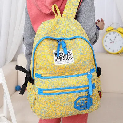 New Arrive Hot Selling Printing Women Backpack Canvas Material Students School Bag Children Hiking Backapcks