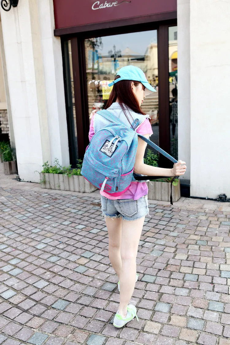 New Arrive Hot Selling Printing Women Backpack Canvas Material Students School Bag Children Hiking Backapcks