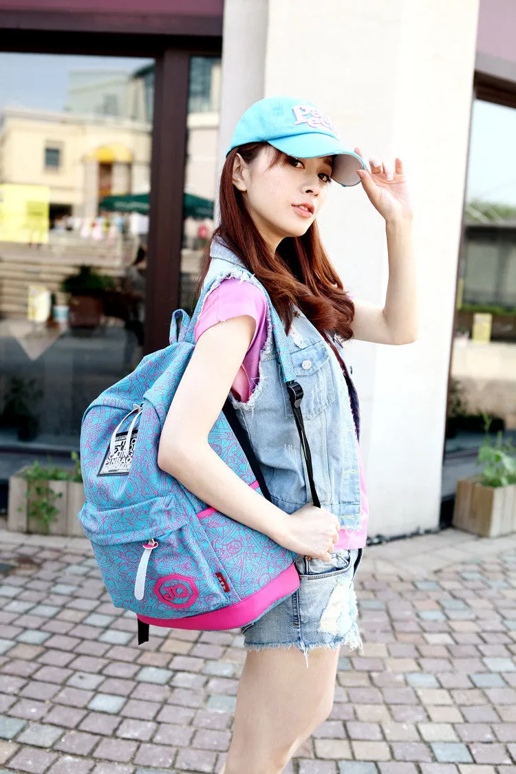 New Arrive Hot Selling Printing Women Backpack Canvas Material Students School Bag Children Hiking Backapcks