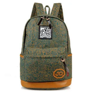 New Arrive Hot Selling Printing Women Backpack Canvas Material Students School Bag Children Hiking Backapcks