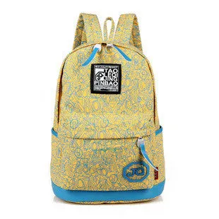 New Arrive Hot Selling Printing Women Backpack Canvas Material Students School Bag Children Hiking Backapcks