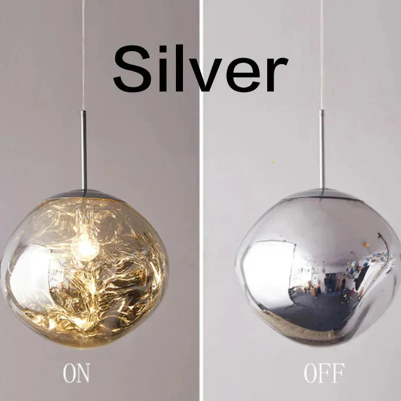 Nordic LED glass Chandelier Lava Ball Pendant Lamps Hanging Lamps Bedroom Kitchen Chandelier Modern Personality Light Melt Lava