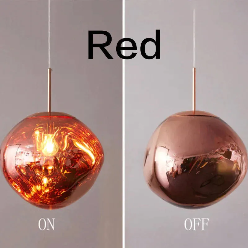 Nordic LED glass Chandelier Lava Ball Pendant Lamps Hanging Lamps Bedroom Kitchen Chandelier Modern Personality Light Melt Lava