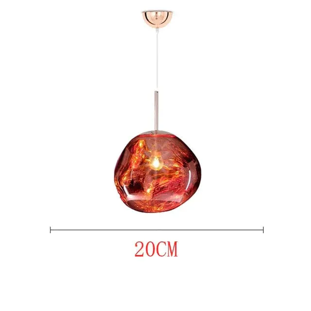 Nordic LED glass Chandelier Lava Ball Pendant Lamps Hanging Lamps Bedroom Kitchen Chandelier Modern Personality Light Melt Lava