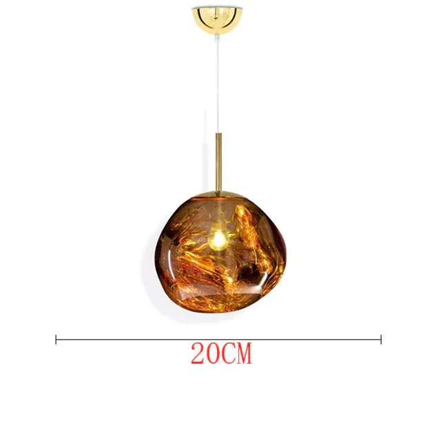 Nordic LED glass Chandelier Lava Ball Pendant Lamps Hanging Lamps Bedroom Kitchen Chandelier Modern Personality Light Melt Lava