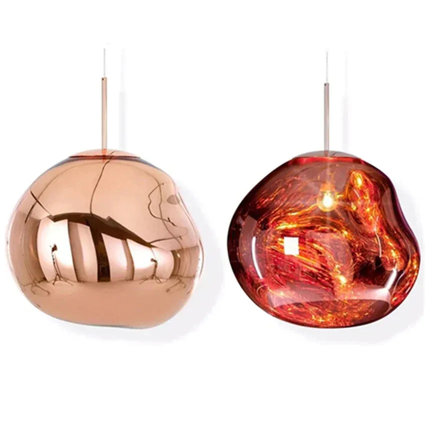 Nordic LED glass Chandelier Lava Ball Pendant Lamps Hanging Lamps Bedroom Kitchen Chandelier Modern Personality Light Melt Lava