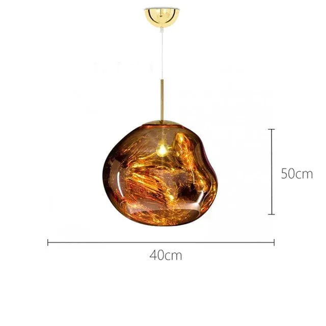 Nordic LED glass Chandelier Lava Ball Pendant Lamps Hanging Lamps Bedroom Kitchen Chandelier Modern Personality Light Melt Lava