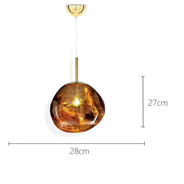 Nordic LED glass Chandelier Lava Ball Pendant Lamps Hanging Lamps Bedroom Kitchen Chandelier Modern Personality Light Melt Lava