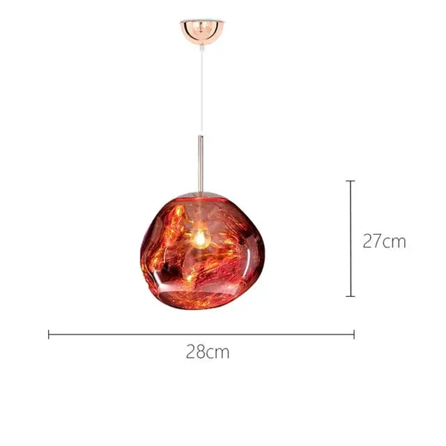 Nordic LED glass Chandelier Lava Ball Pendant Lamps Hanging Lamps Bedroom Kitchen Chandelier Modern Personality Light Melt Lava