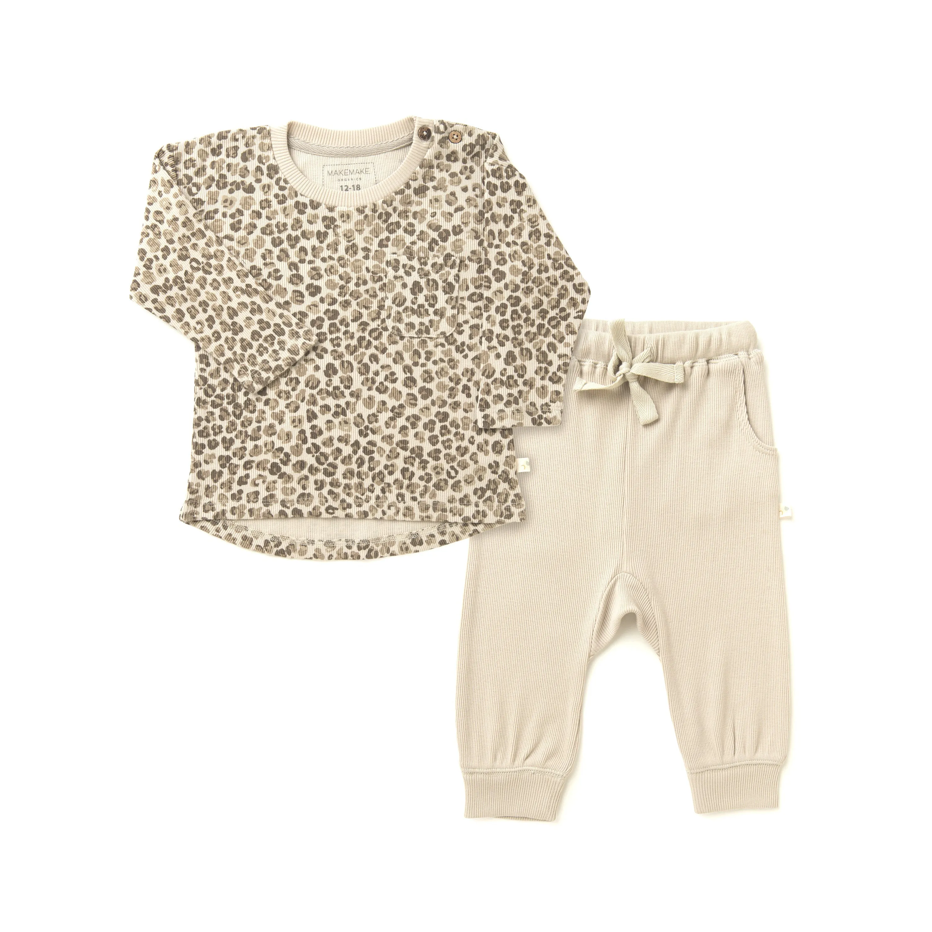 Organic Toddler T-shirt & Pant Set - Spotted