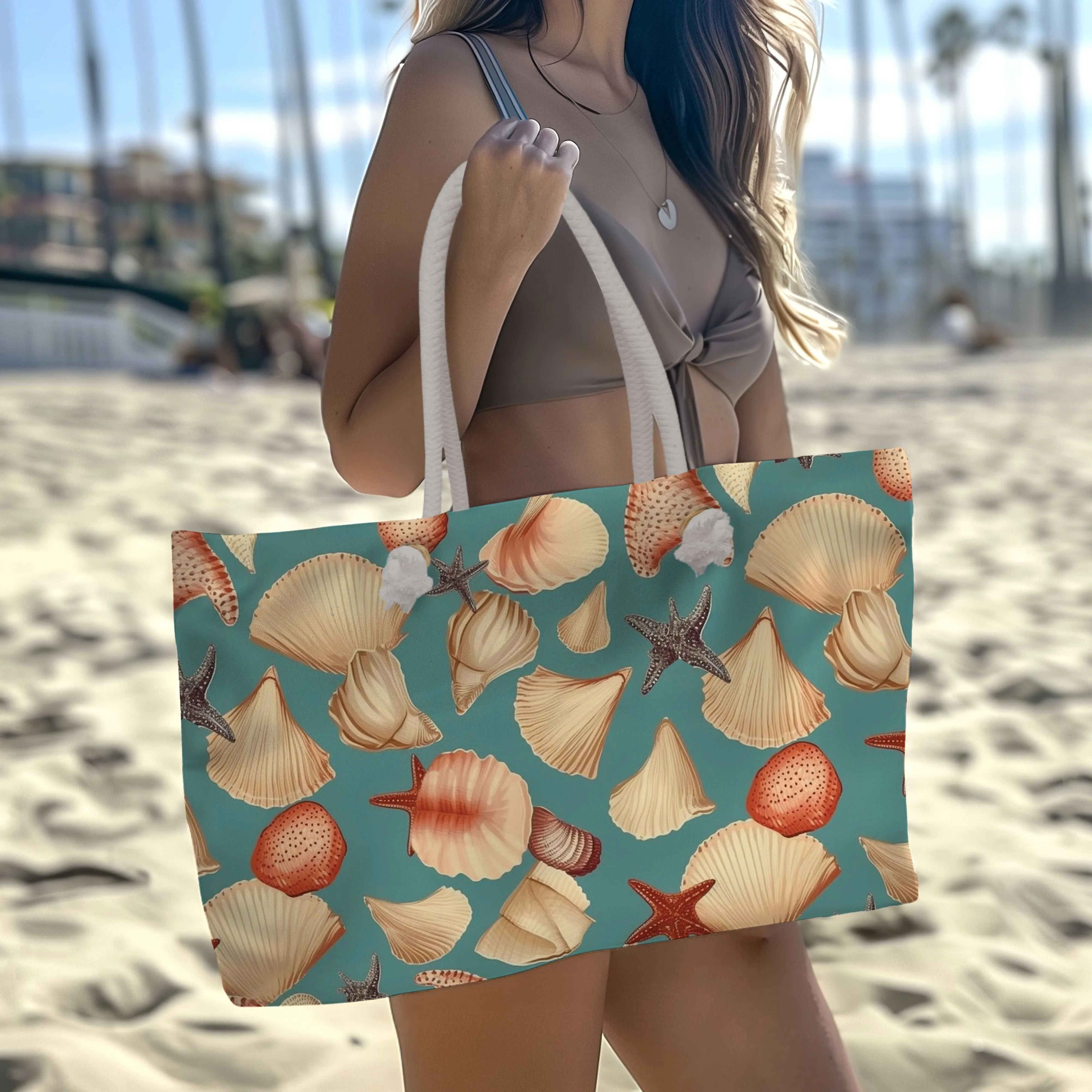 Oversized Canvas Beach Tote Bag