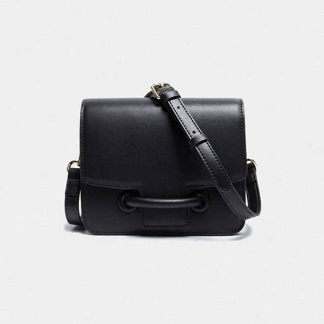 Paula Elegant Flap Buckle Leather Mini Crossbody