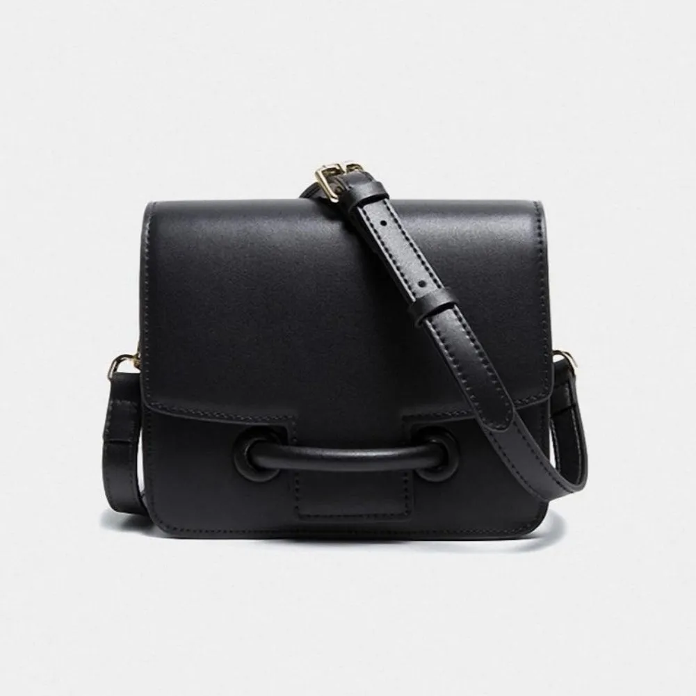 Paula Elegant Flap Buckle Leather Mini Crossbody