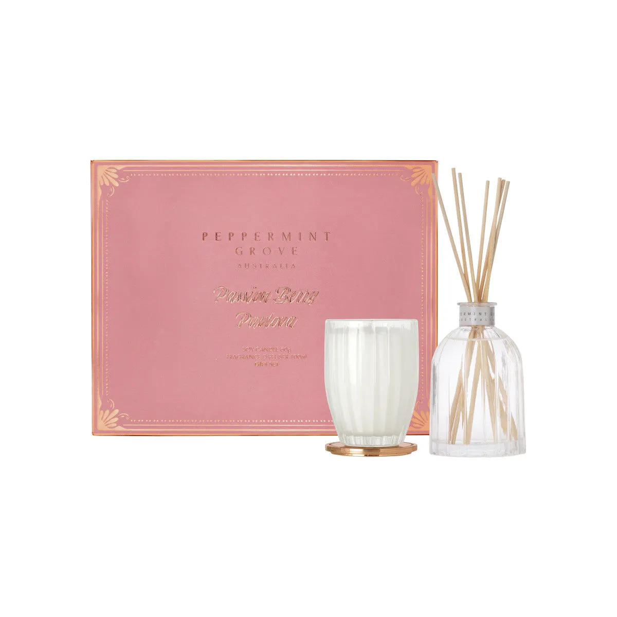 Peppermint Grove Australia Passion Berry Pavlova Candle & Diffuser Gift Set