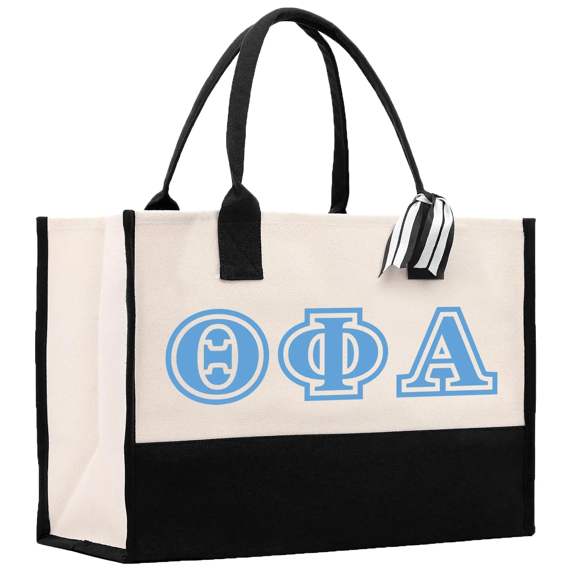 Personalized 3 Initials Sorority Canvas Tote Bag Custom Greek Letter Bag School University Sorority Tote Bag (STB1005)