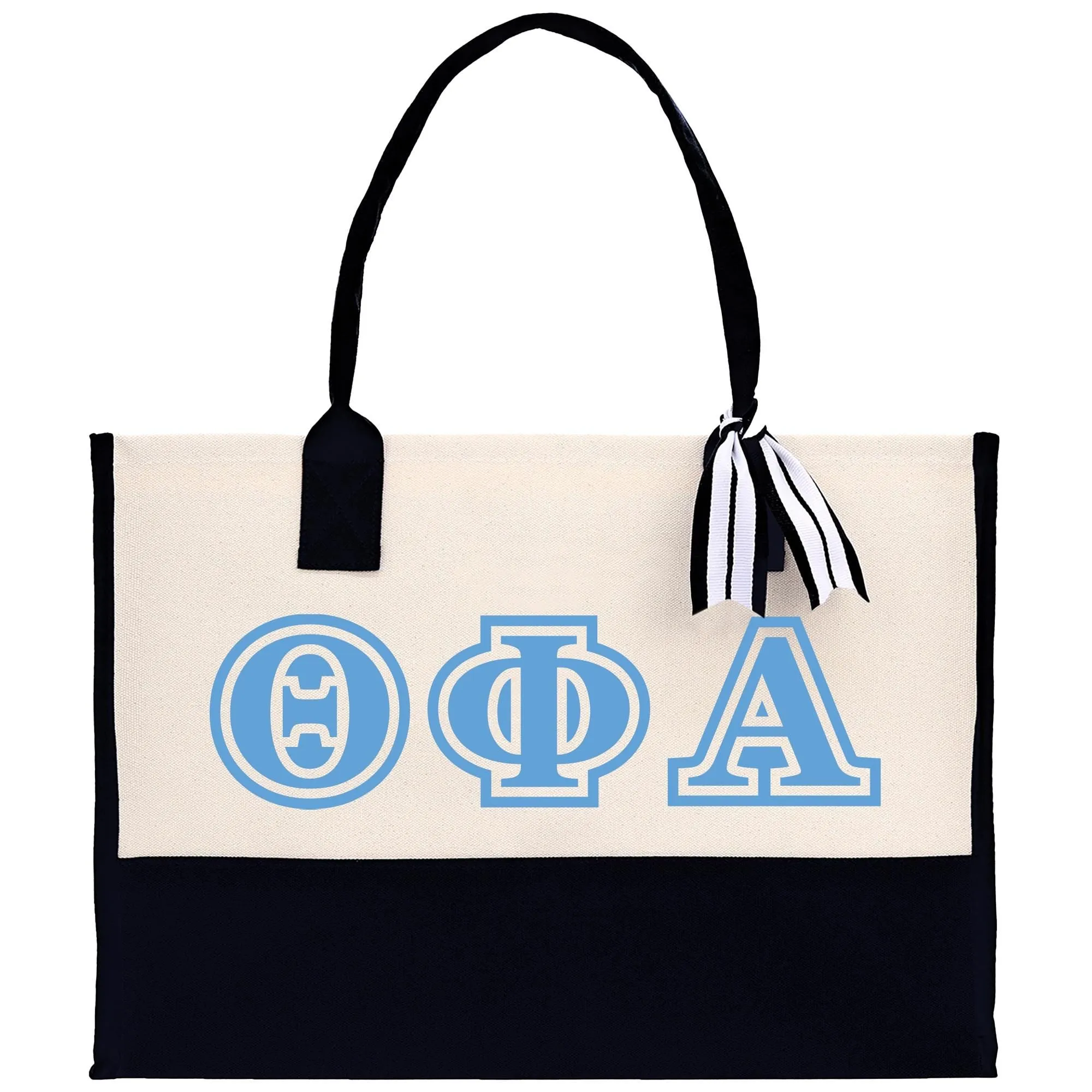 Personalized 3 Initials Sorority Canvas Tote Bag Custom Greek Letter Bag School University Sorority Tote Bag (STB1005)