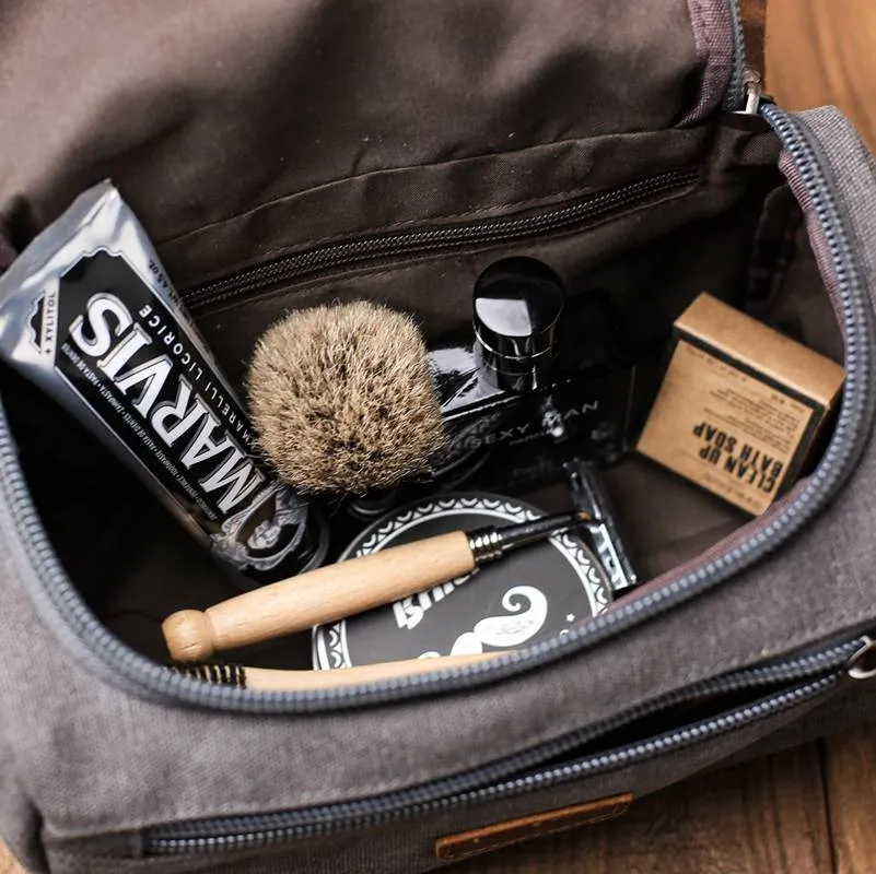 Personalized Groomsmen Gift, Dopp Kit Bag Customized Canvas Toiletry Bag Make Up Bag Monogram Mens Toiletry Bag