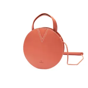 Pink Leather Ladies Crossbody Bags Women Shoulder Bag Circle Bag