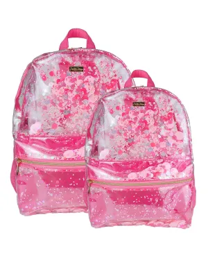 Pink Party Confetti Pink Clear Backpack