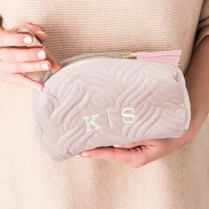 Pink Velvet Makeup Bag