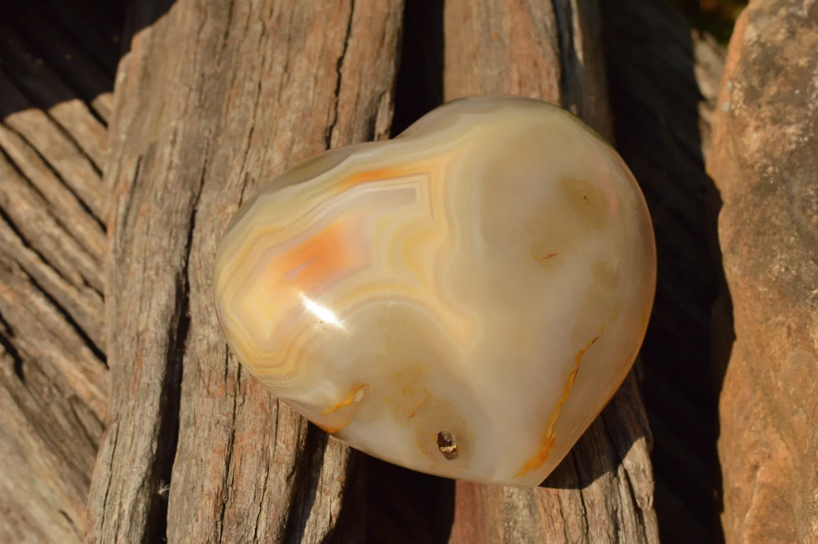 Polished Stunning Banded Agate Hearts  x 4 From Mandrosonoro, Madagascar