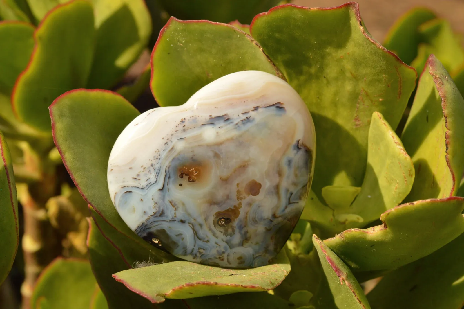 Polished Stunning Banded Agate Hearts  x 4 From Mandrosonoro, Madagascar