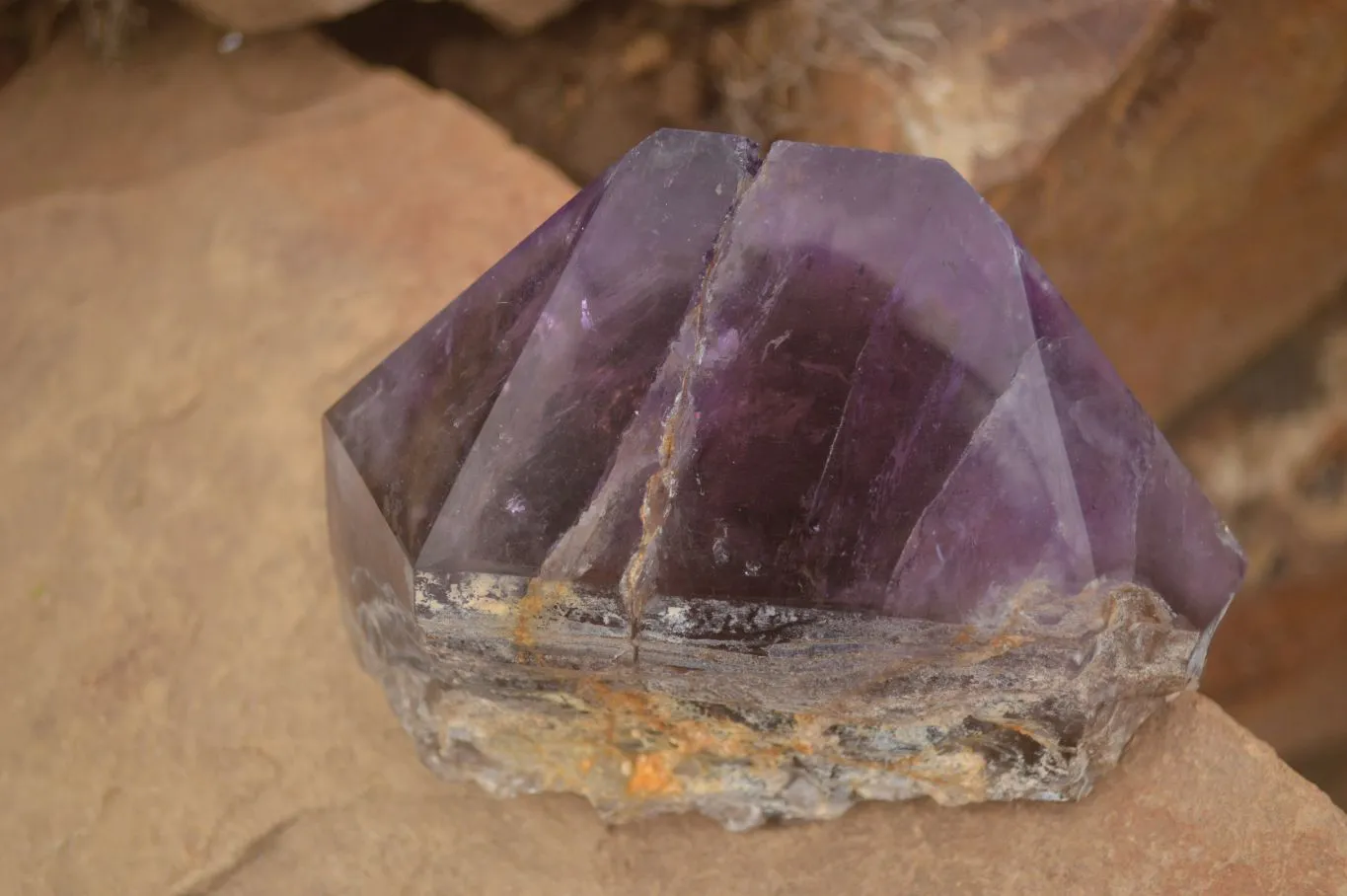 Polished  Stunning Window Amethyst Crystals x 3 From Southern Africa