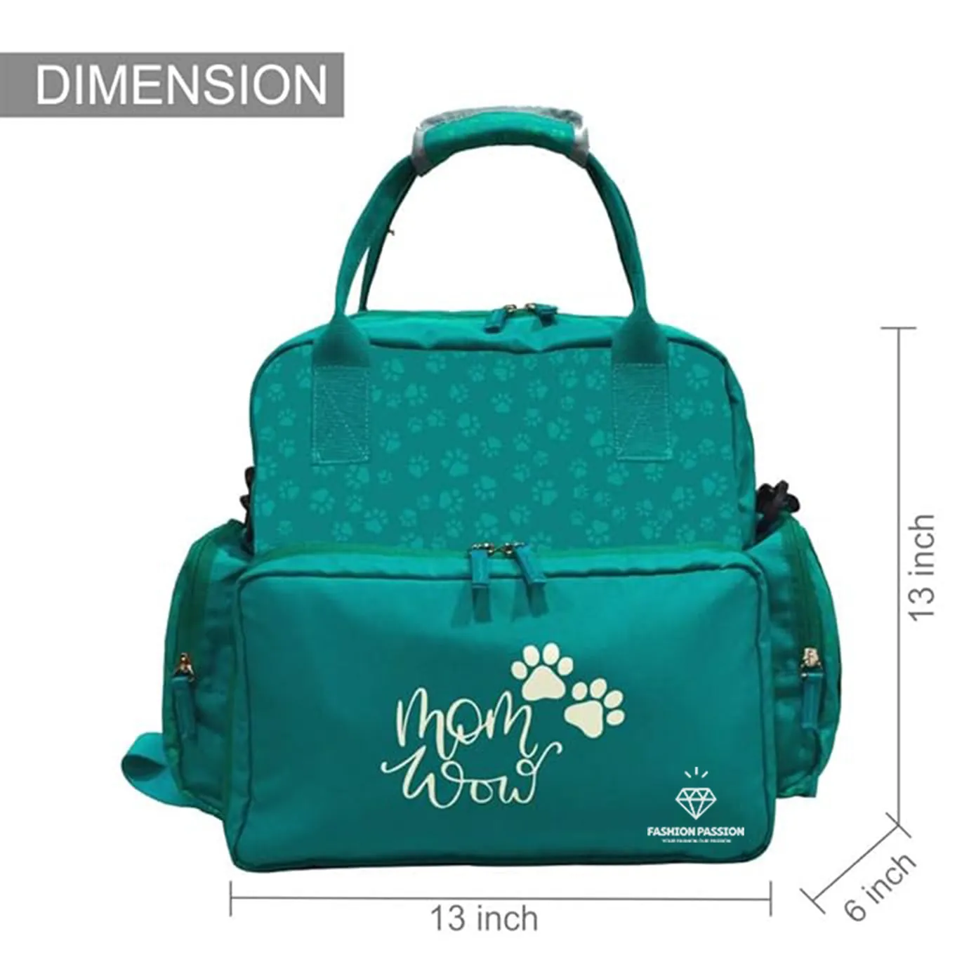 Polyester Adjustable Strap Baby Diaper Nappy Changing |Mother Handbag |Maternity Backpack Green Color (Pack of 1)