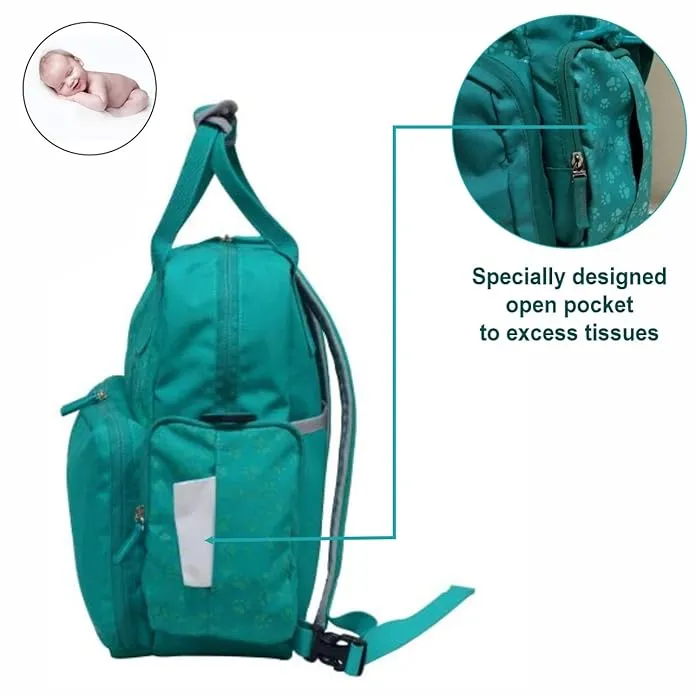 Polyester Adjustable Strap Baby Diaper Nappy Changing |Mother Handbag |Maternity Backpack Green Color (Pack of 1)