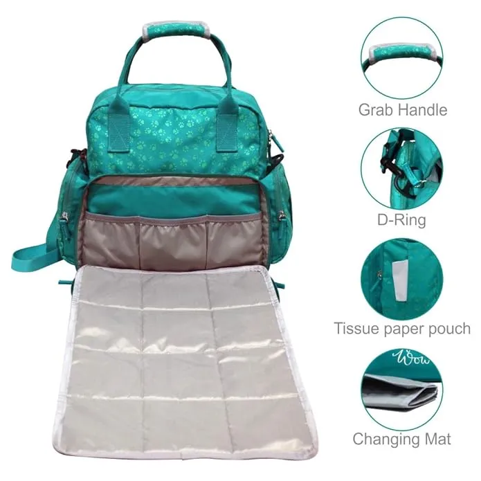 Polyester Adjustable Strap Baby Diaper Nappy Changing |Mother Handbag |Maternity Backpack Green Color (Pack of 1)