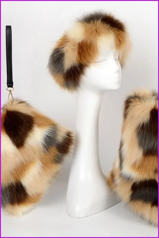 [Pre-sale] Faux Fur Headband/Handbag/Boots Set F1129