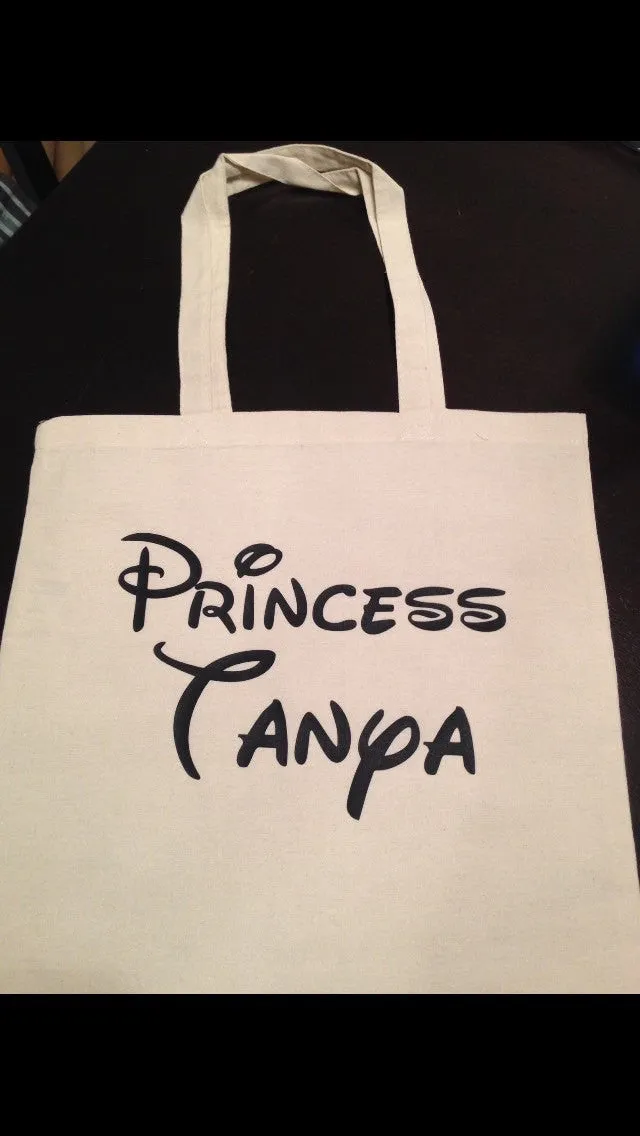 Princess Tote Bag | Princess Bag | Custom Tote Bag | Canvas Bag