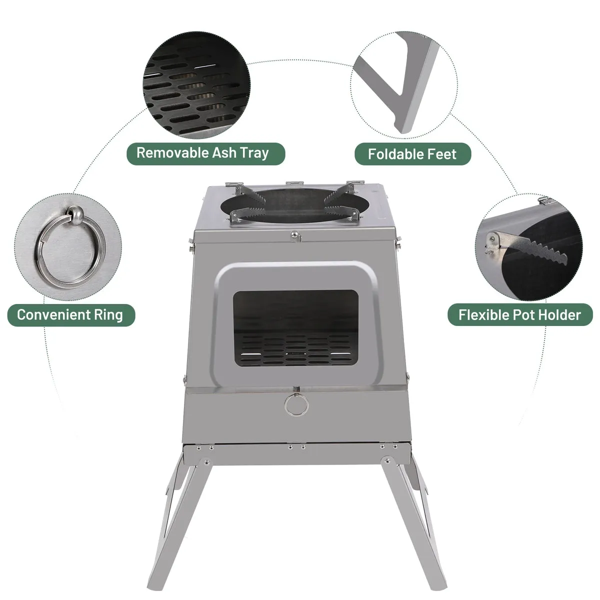 REDCAMP Wood Burning Camp Stove for Outside Cooking