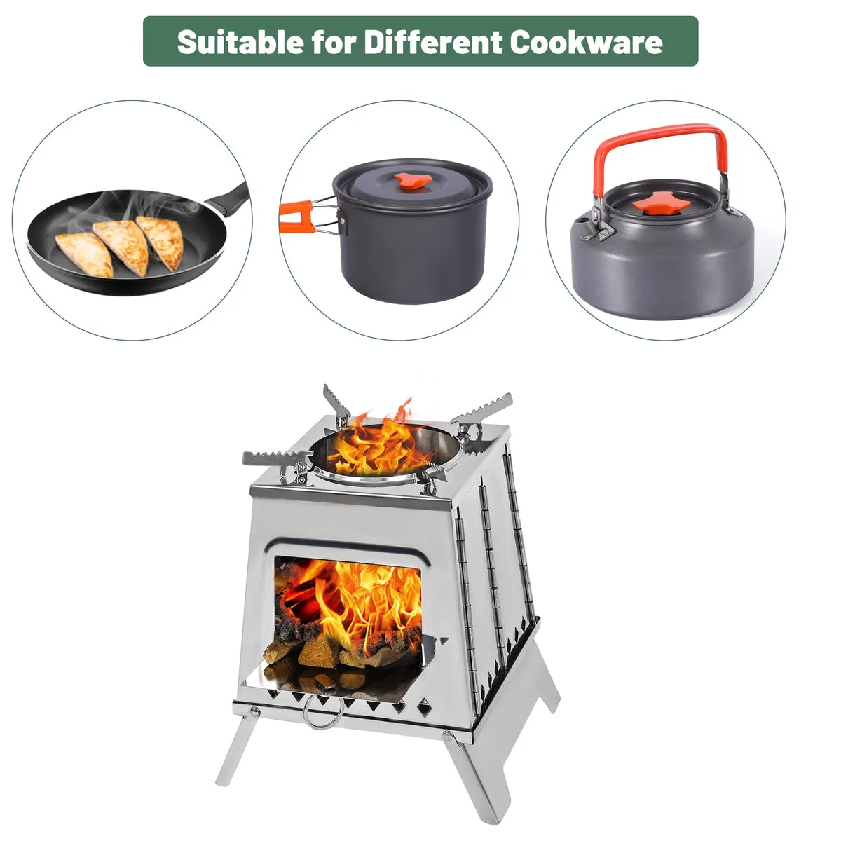 REDCAMP Wood Burning Camp Stove for Outside Cooking