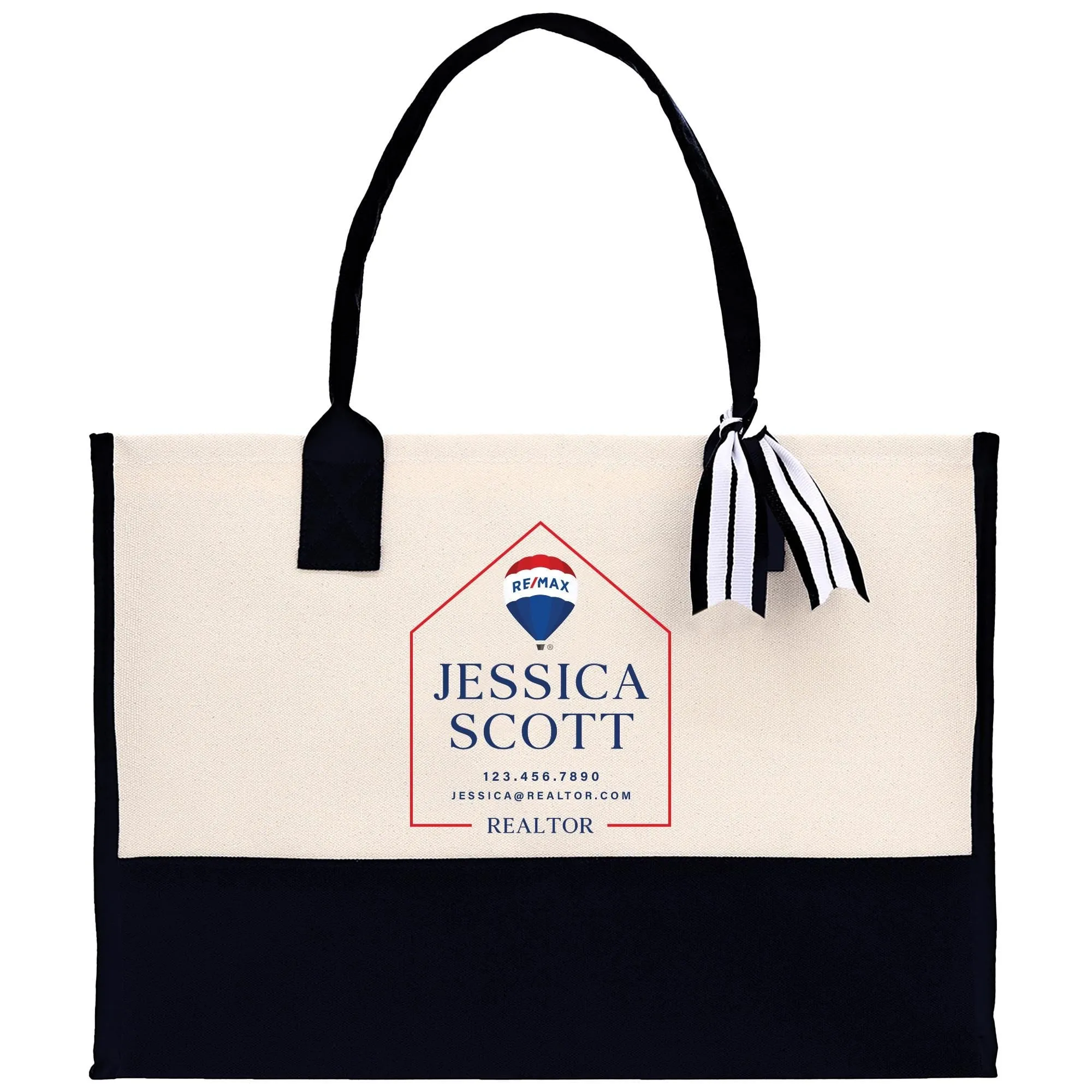 Remax Realtor Tote Bag Personalized Business Tote Custom Real Estate Agent Gift Bulk Business Logo Realtor Swag Real Estate Bag (RMXTB1007)