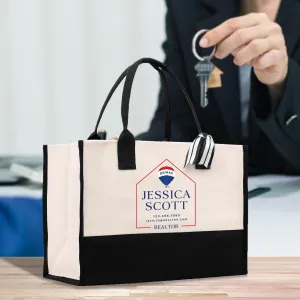 Remax Realtor Tote Bag Personalized Business Tote Custom Real Estate Agent Gift Bulk Business Logo Realtor Swag Real Estate Bag (RMXTB1007)