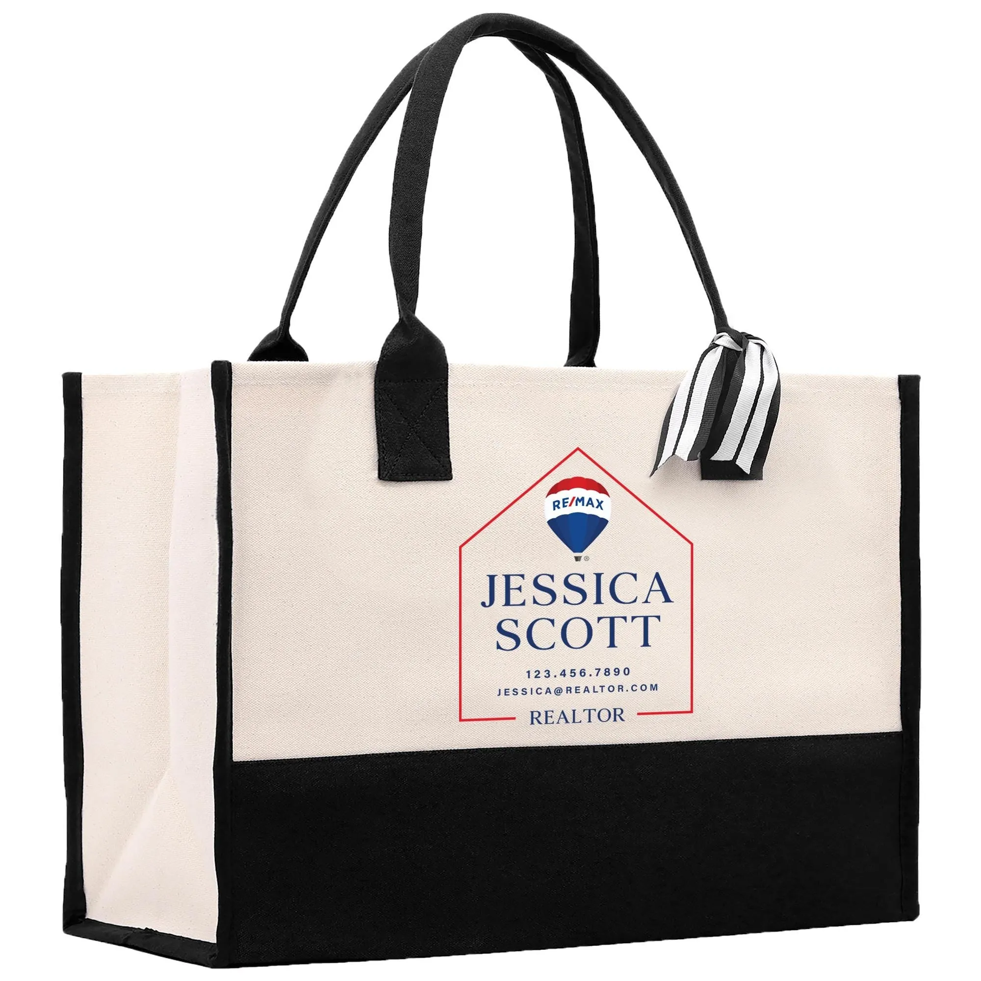 Remax Realtor Tote Bag Personalized Business Tote Custom Real Estate Agent Gift Bulk Business Logo Realtor Swag Real Estate Bag (RMXTB1007)