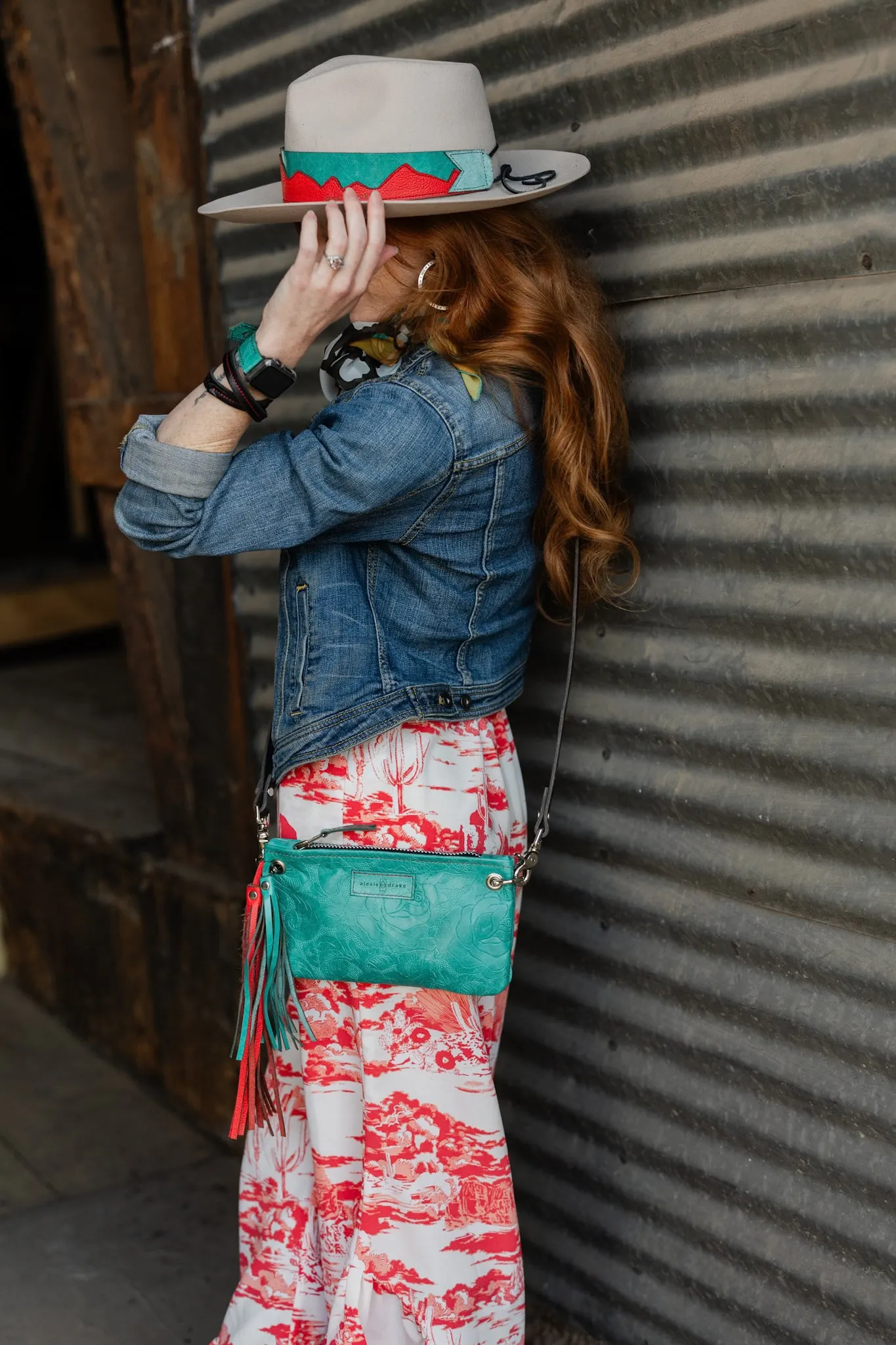 Rodeo Collection | Belt Bag Clutch   Crossbody | Cactus Rose