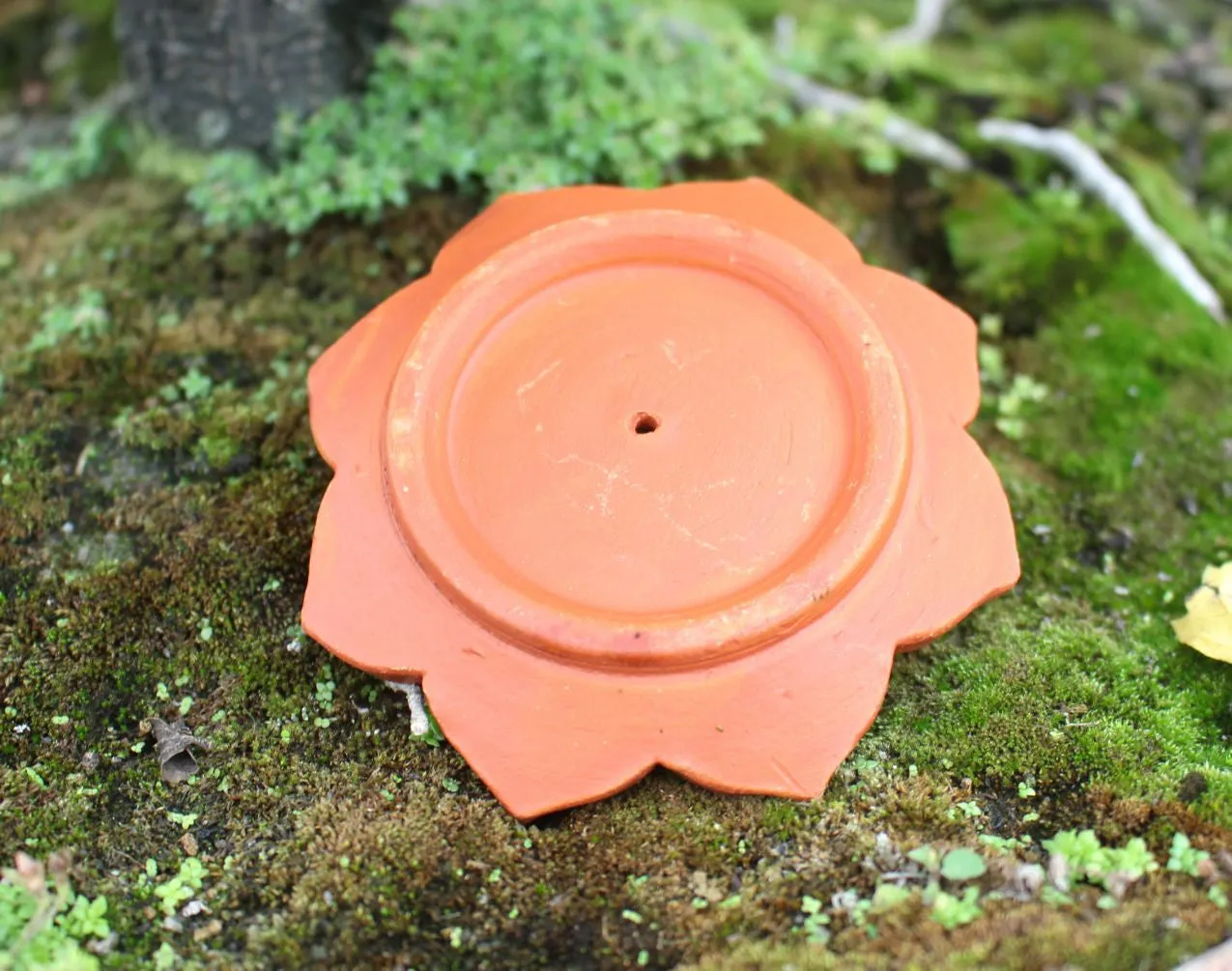 Rose on a Lotus Clay Incense Burner-Stunning Pottery Art