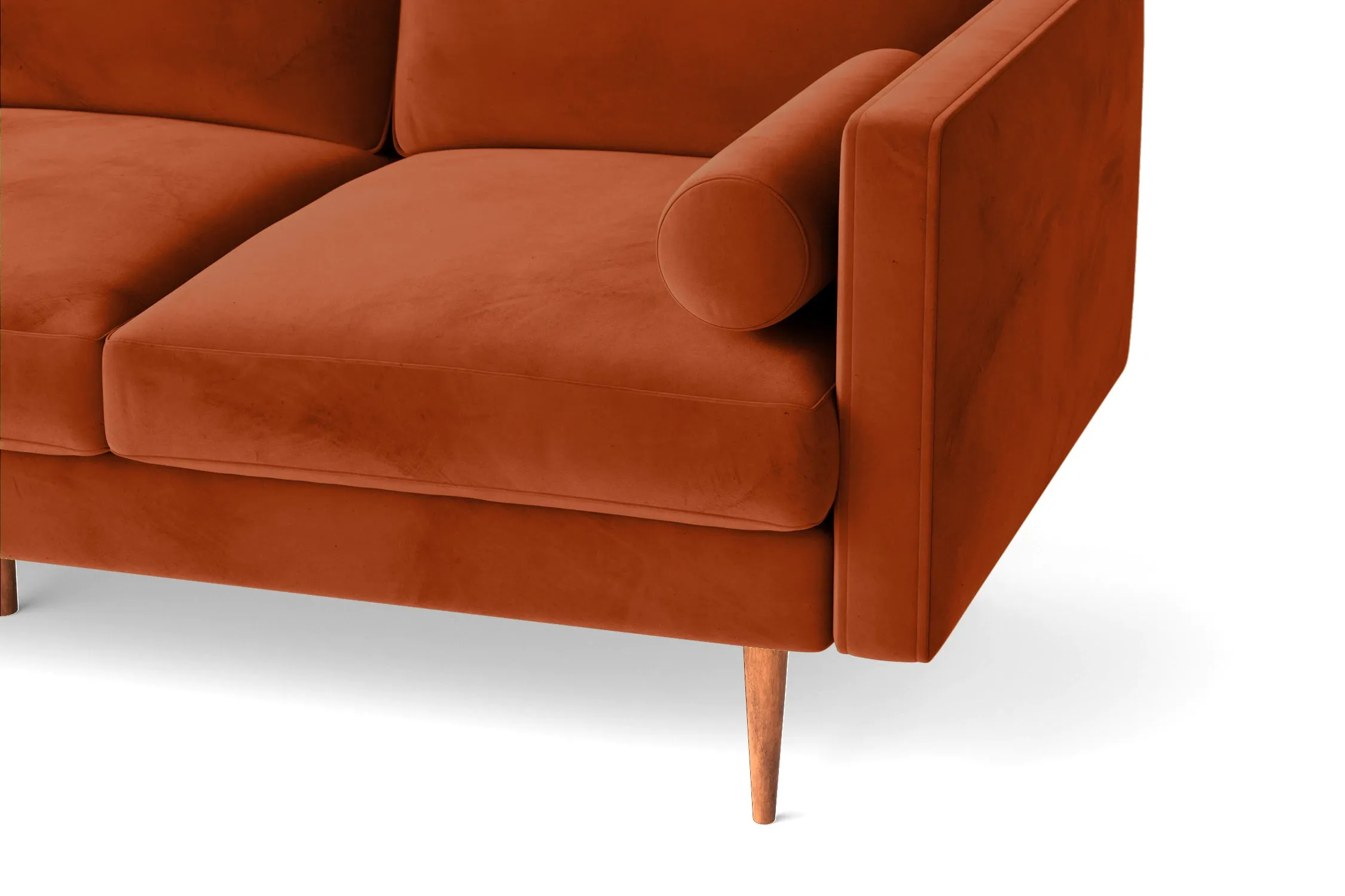 Salerno 2 Seater Sofa Orange Velvet