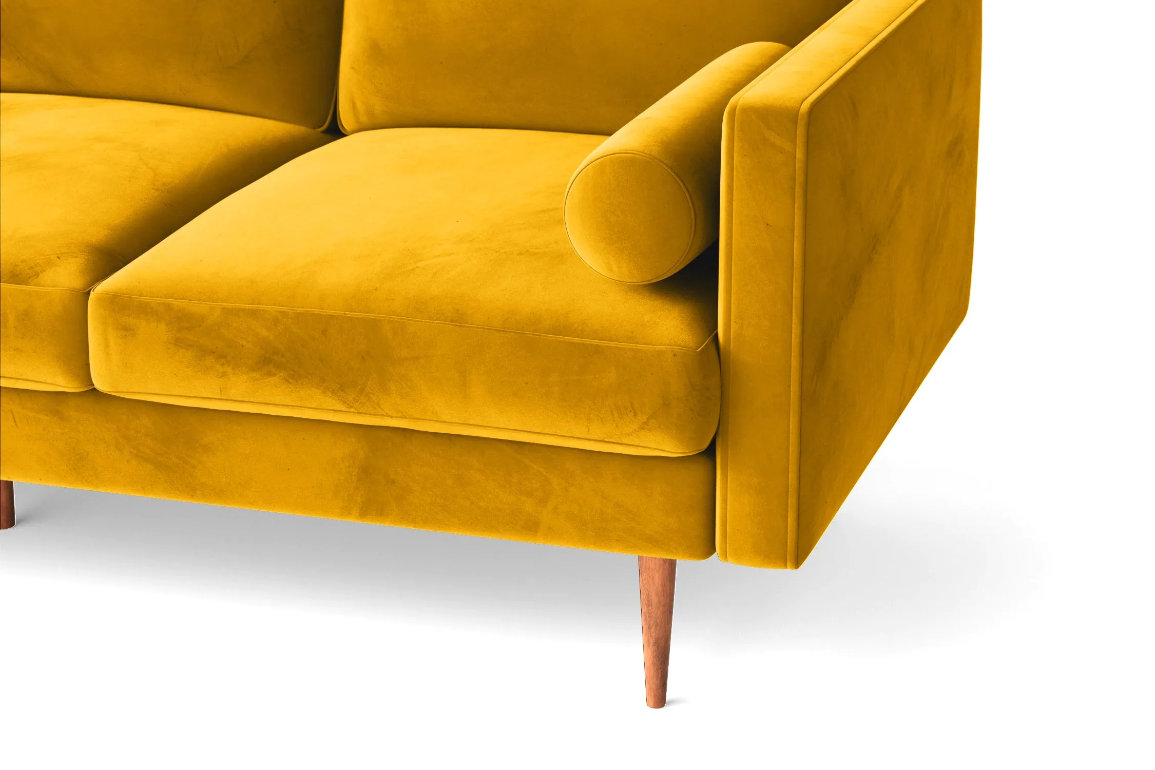 Salerno 4 Seater Sofa Yellow Velvet